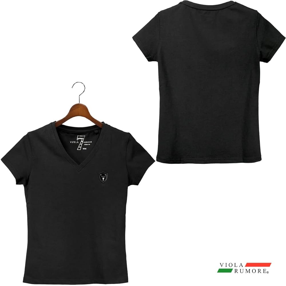 VIOLA RUMORE Vネックシャツ L ホワイト VIOLA tシャツ 「VIOLA rumore/ヴィオラ ルモーレ」P.T入り切替V